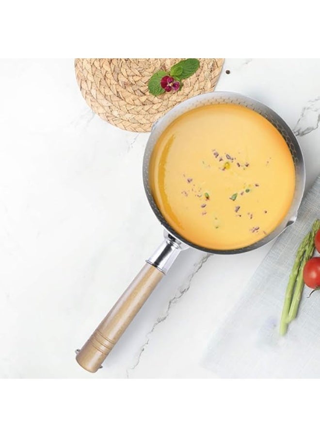 Stainless Steel Pan. Traditional Japanese Saucepan with Wood Handle. Great for Ramen, Tempura, Milk, etc - Image 2